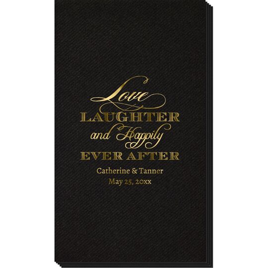 Love Laughter Ever After Linen Like Guest Towels